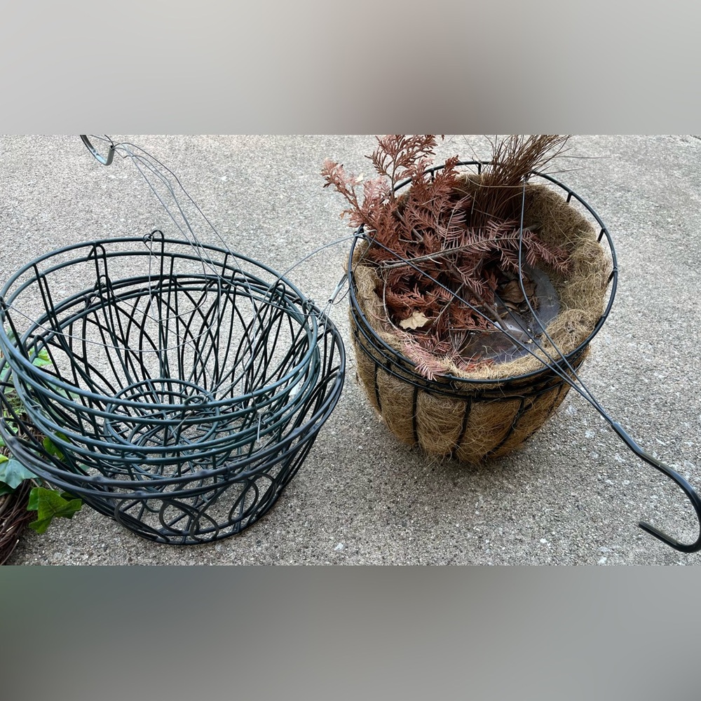 Collection of hanging planter buckets